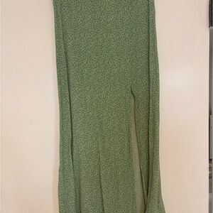 H&M Green Patterned Maxi Skirt